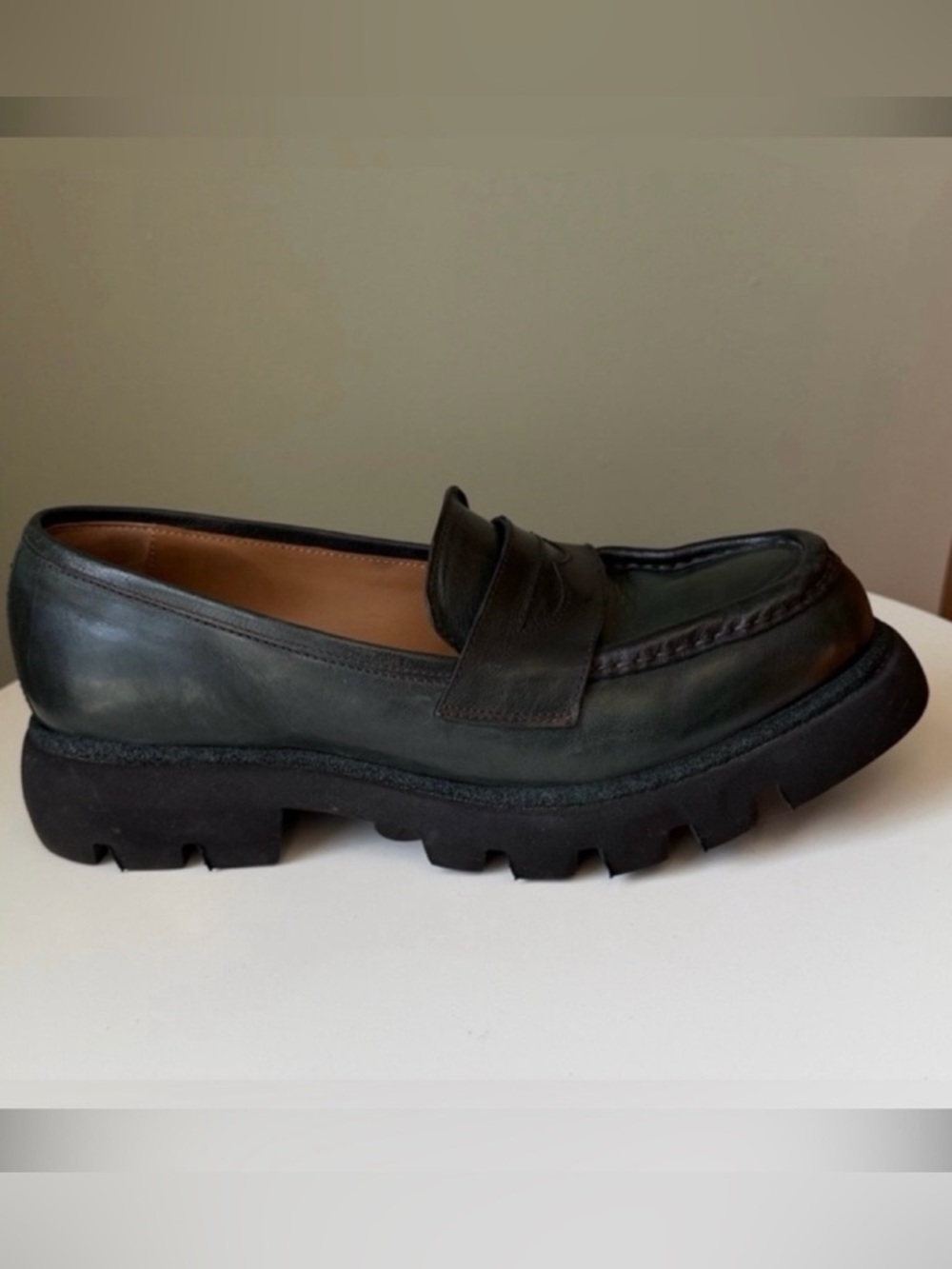 LUKURË Italian Handmade Kangaroo Leather Loafers Chunky Lightweight Sole 41 Read